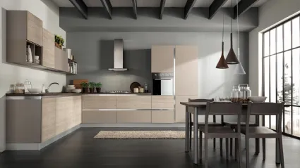 Cucina Moderna Delizia 04 Olmo Grigio e Tortora Opaco di Net Cucine