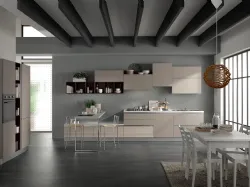Cucina Moderna Delizia 02 Tortora Opaco e Frassino Crema di Net Cucine