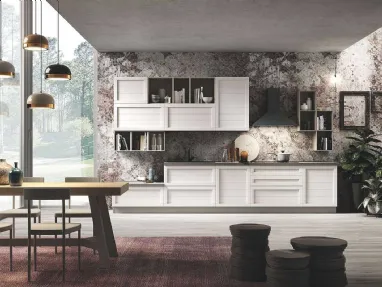 Cucina Moderna lineare in legno Elsa Camelia di Net Cucine