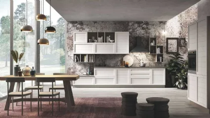 Cucina Moderna lineare in legno Elsa Camelia di Net Cucine