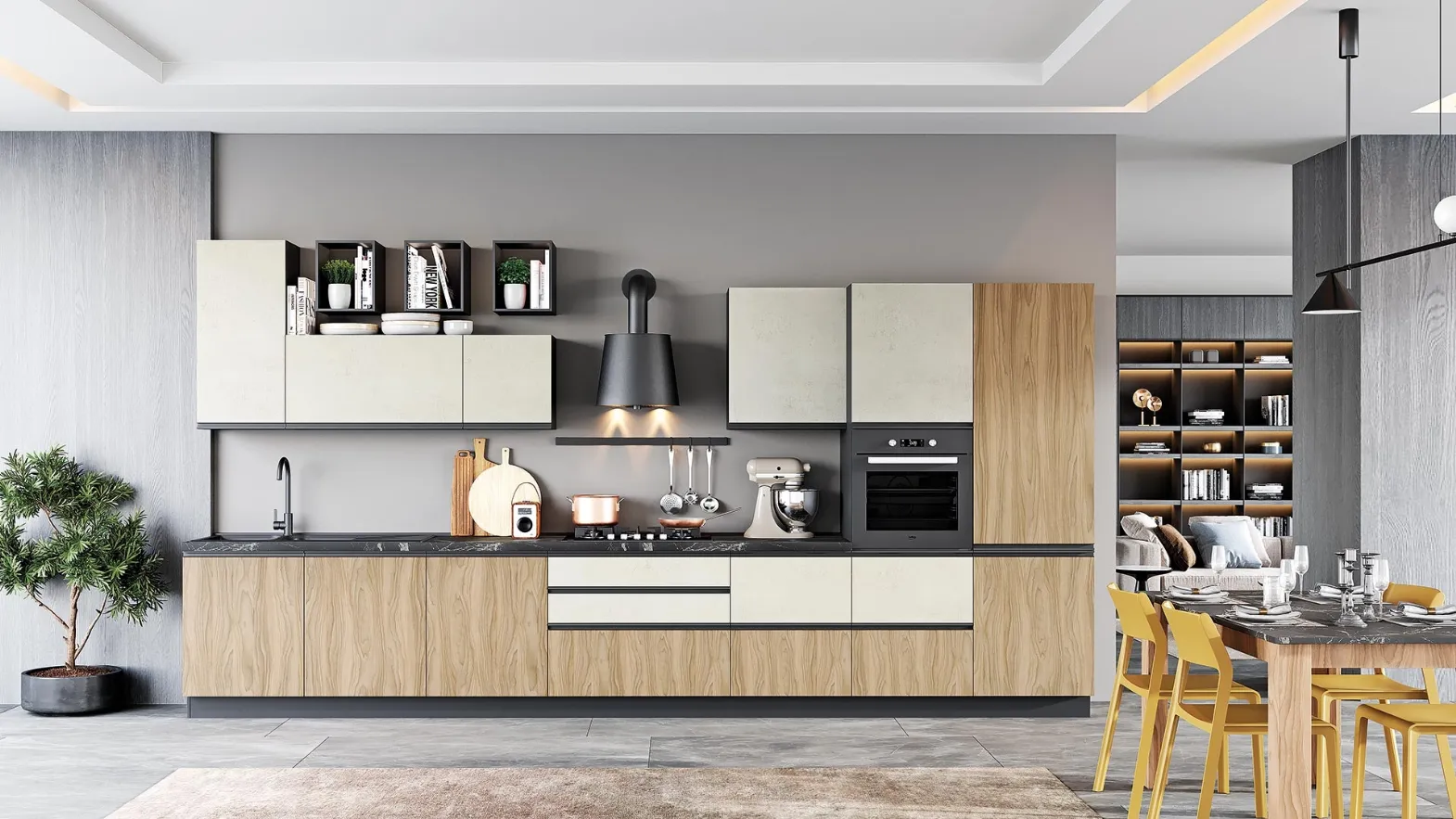 Cucina Moderna Era 04 Miele e Urban Avorio di Net Cucine