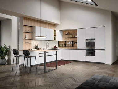 Cucina Moderna angolare con penisola Hera Composizione 03 di Prima Cucine
