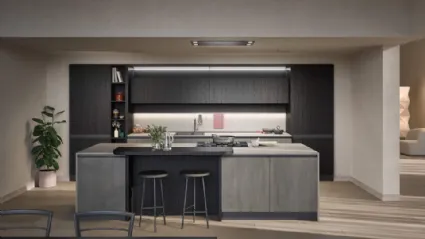 Cucina Moderna con isola Hera Composizione 04 in melaminico e laminato di Prima Cucine