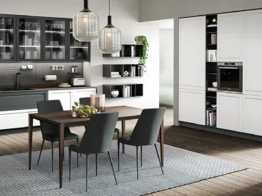 Cucina Moderna Incanto in Frassino Bianco Assoluto ed Antracite Opaco di Mobilturi