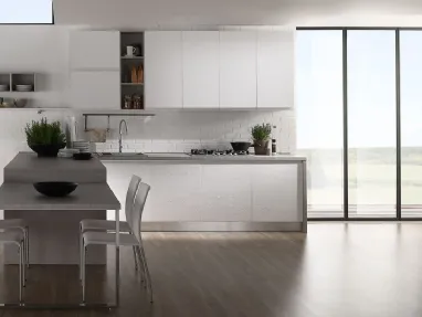 Cucina Moderna Luna in Laccato Bianco di Mobilturi
