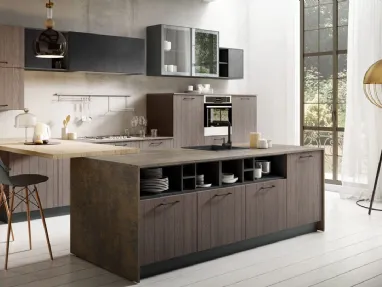 Cucina Moderna Matrix in Rovere Grigio di Mobilturi
