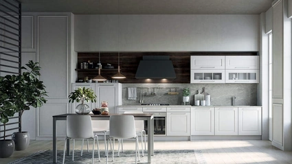 Cucina Moderna lineare Maya Composizione 05 in legno laccato di Prima Cucine