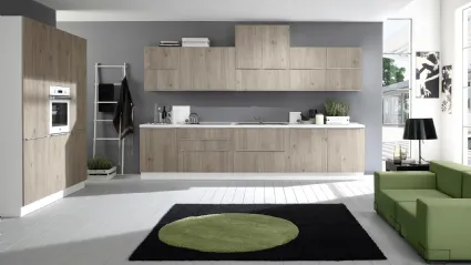 Cucina Moderna ad angolo Mia 03 Rovere Grigio di Net Cucine