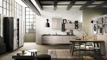 Cucina lineare Moderna in legno Elsa Canapa di Net Cucine
