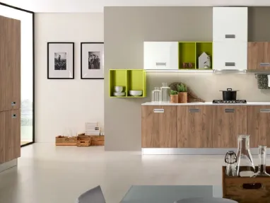 Cucina Moderna Nevada in Rovere Tabacco e Bianco di Mobilturi
