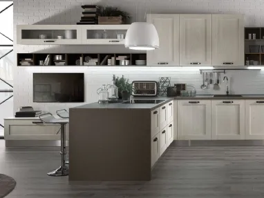 Cucina Moderna New Ego in Frassino Ghiaccio di Mobilturi