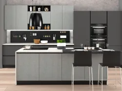 Cucina Moderna Sandy 01 Grigio Dune e Antracite Polvere di Net Cucine