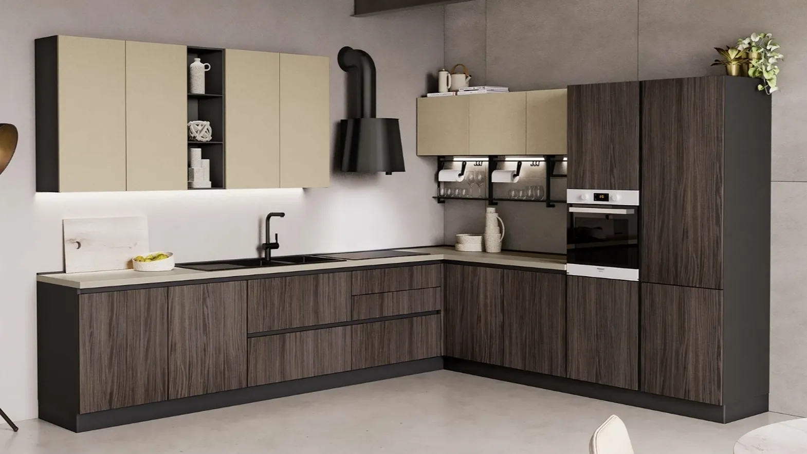 Cucina Moderna Sandy-03-Noce-e-Sabbia Net Cucine