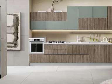 Cucina Moderna Sandy 06 Rovere e Verde Salvia di Net Cucine