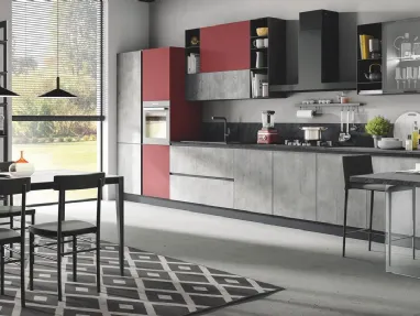 Cucina Moderna Star in Grigio Tavolato e Terracotta di Mobilturi
