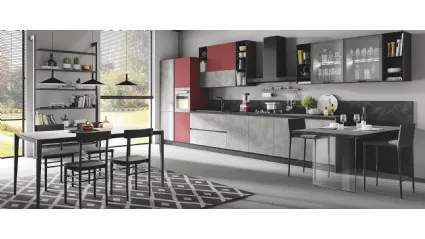 Cucina Moderna Star in Grigio Tavolato e Terracotta di Mobilturi