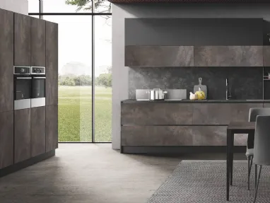 Cucina Moderna Star in Pietra Terra e Grafite Opaco di Mobilturi