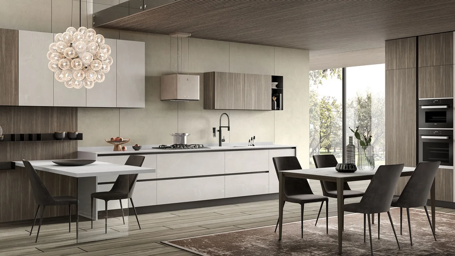 Cucina Moderna Stratos in HPL Kandia White e HPL Hidalgo Aragona di Mobilturi