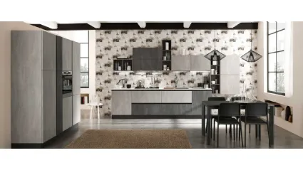 Cucina Moderna Zen Argento Cemento e Lavagna Cemento di Mobilturi