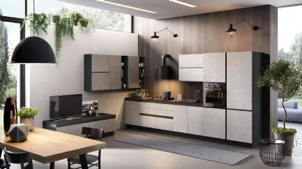 Cucina Moderna Zoe 01 Ghiaccio e Fango Cemento di Net Cucine