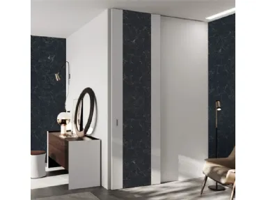 Porta per interni scorrevole Fusion Madeira in laccato con inserto in ceramica di BiHome