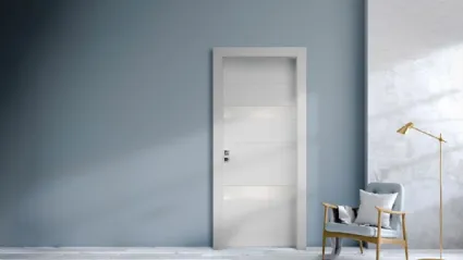 Porta per interni Fashion Favolosa in laccato bianco con inserti in vetro di Nusco