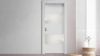 Porta per interni Fashion Incantevole in laccato bianco con inserti in vetro di Nusco