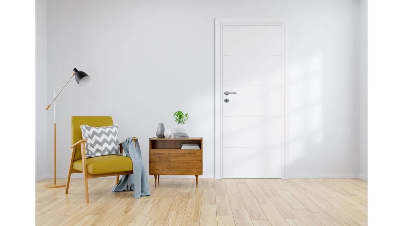 Porta per interni Innova 04 in laminato bianco di Nusco