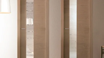 Porta per interni battente in laminato e vetro Materik 111 MV Nocciola di BiHome
