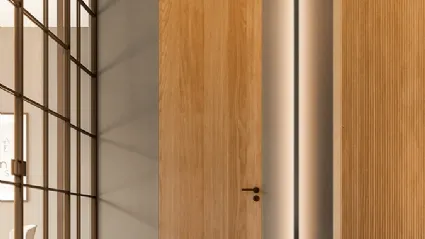 Porta per interni battente filomuro Millerighe Rovere Olio Naturale di BiHome