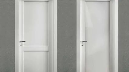 Porta per interni battente Trame 201P e 201V in laminato Bianco di BiHome