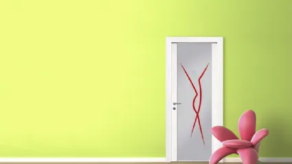 Porta per interni in legno e vetro artistico Vetri Decorati Diana 01 di Nusco