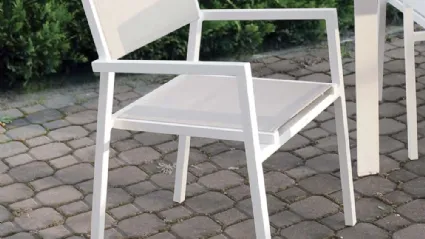 Sedia Alluminia Chair in tessuto textilene tortora di La Seggiola