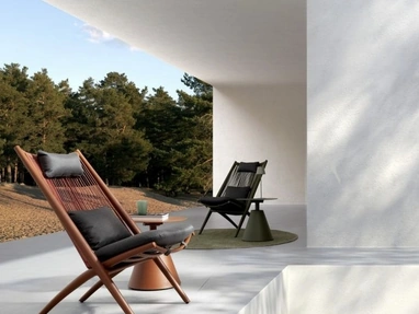 Poltroncina e Tavolino Aloha in tessuto e alluminio di Bizzotto