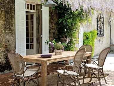 Sedia Edelina in rattan con braccioli di Bizzotto