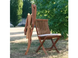 Sedia pieghevole in legno massello di teak indonesiano con finitura olio naturale Folding Chair di La Seggiola