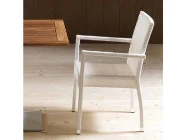 Sedia Portorotondo con struttura in alluminio rivestita in fibra di polipropilene intrecciata a mano di La Seggiola