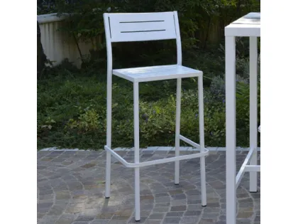 Sgabello da giardino Out Metal alto in acciaio zincato e verniciato poliestere per esterni di La Seggiola